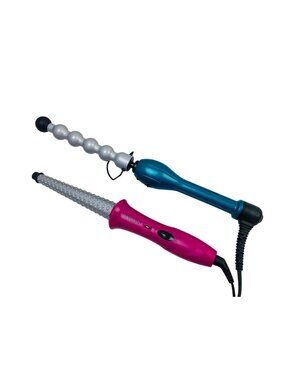 Bed Head TIGI Rock N Roller & Revlon Textured Tapered Curling Wand Lot of 2